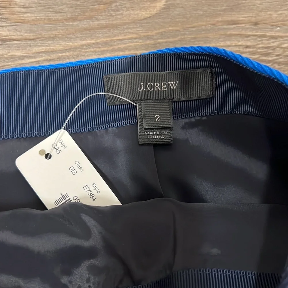 NWT J.Crew Colorblock Striped Skirt Navy, Blue, & White Size 2 - Picture 2 of 8